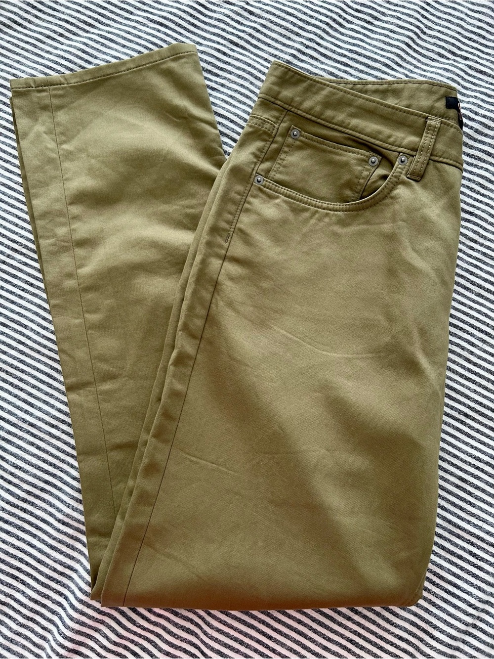 Quince Men’s Comfort Stretch Traveler 5-pocket Olive Pant 34x32 Capsule Cotton